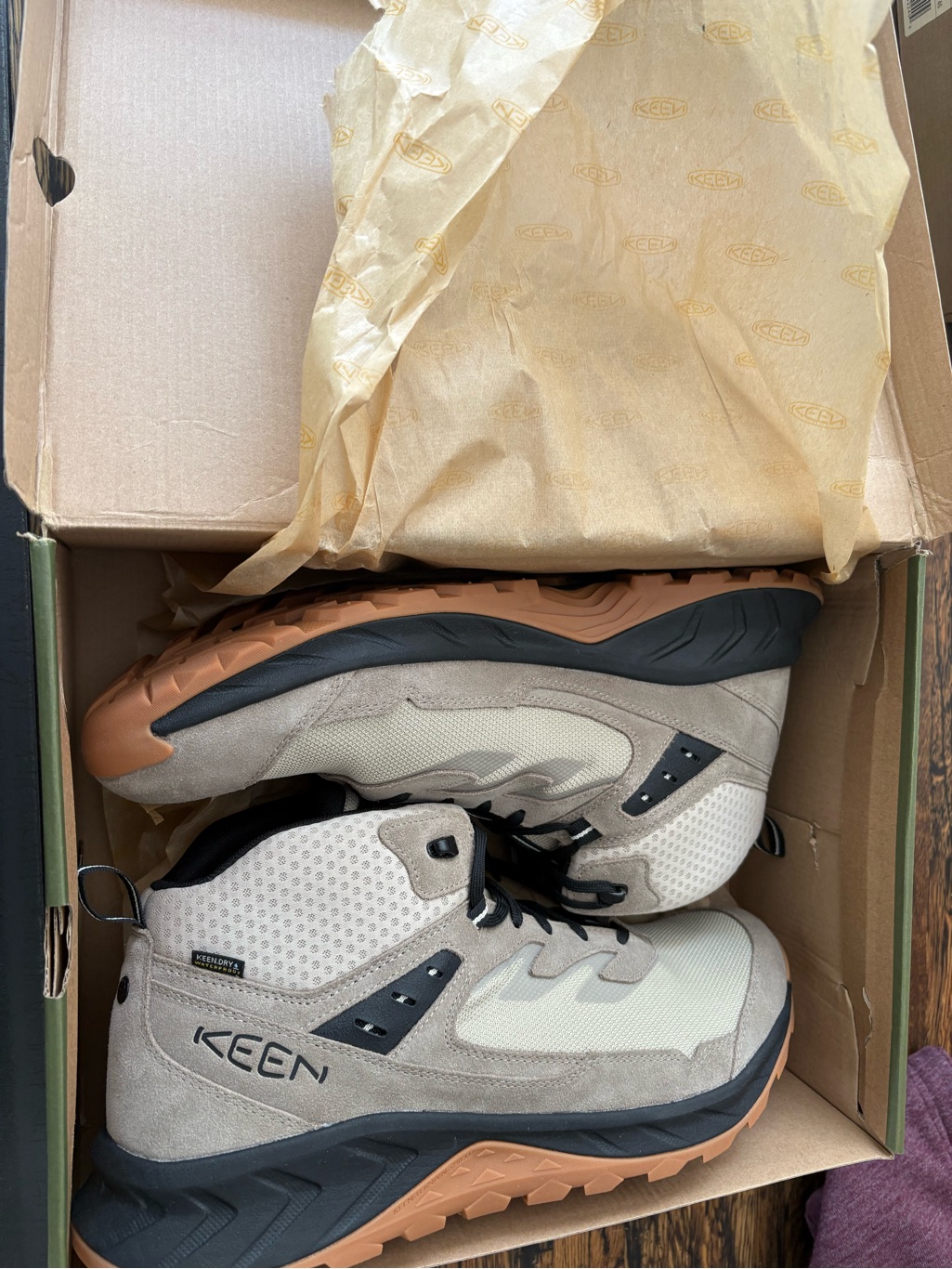 Keen Men's Waterproof Hiking Boots In Beige And Brown